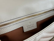 MARMONT SMALL MULTI-POCKET BAG 25 IN WHITE CALFSKIN GOLD HARDWARE