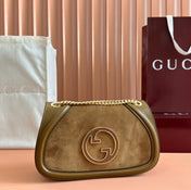 GUCCI 26S BLONDIE SHOULDER BAG 26 IN BROWN CALFSKIN AND SUEDE
