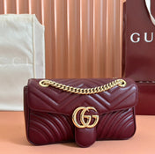 MARMONT MEDIUM SHOUDER BAG 26 IN ROSSO ANCORA RED CALFSKIN