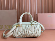 BOWLING BAG 22 IN WHITE LAMBSKIN