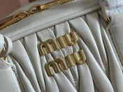 ARCADIE MATELASSÉ BAG 27 IN WHITE CALFSKIN GOLD HARDWARE