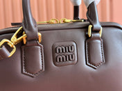 ARCADIE BAG 19 IN TAMARIND BROWN SHINY CALFSKIN