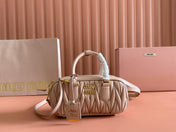 ARCADIE MATELASSÉ BAG 22 IN MISCHKA BEIGE LAMBSKIN