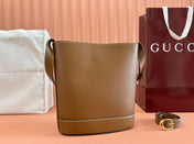 73 MEDIUM BUCKET BAG 27.5 IN BROWN SMOOTH CALFSKIN