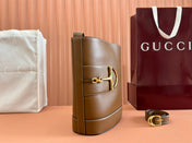 73 MEDIUM BUCKET BAG 27.5 IN BROWN SMOOTH CALFSKIN