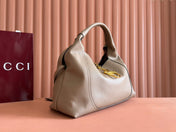 SOFTBIT MAXI SHOULDER BAG 46 IN TAUPE GRAINY LAMBSKIN