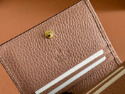 MARMONT BI-COLOUR CARD CASE WALLET 11 IN BEIGE EBONY GG CANVAS PINK CALFSKIN