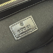 GUCCI 26S TOTE BAG 30 IN BLACK CALFSKIN WITH MONOGRAM PATTERN