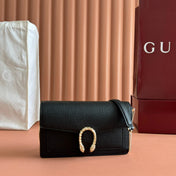 GUCCI 25S DIONYSUS WALLET ON CHAIN 20 IN BLACK CALFSKIN