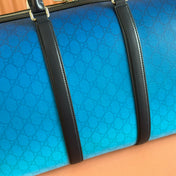GUCCI CHROMA LARGE DUFFLE BAG 45 BLUE IN GG MONOGRAM CANVAS