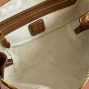 BEAU BAG 28 BLUE AND BEIGE STRIPES IN CANVAS AND CALFSKIN
