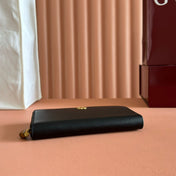 GG 25S MARMONT WALLET 19 IN BLACK CALFSKIN GOLD HARDWARE