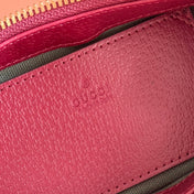 GUCCI 26S OPHIDIA BAG 20 IN DARK BEIGE AND RED CALFSKIN