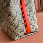 GUCCI 25S EMBLEM MINI BAG 19 IN BEIGE AND BLACK CALFSKIN