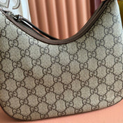GUCCI 25S ATTACHE SHOULDER BAG 23 CM IN DARK BEIGE MIX BROWN CALFSKIN