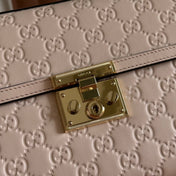GUCCI 26S PADLOCK BAG 26 IN LIGHT PINK EMBOSSED CALFSKIN