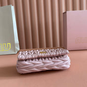 MIUMIU 26S MATELASSE MINI BAG 18 IN PINK CALFSKIN GOLD HARDWARE