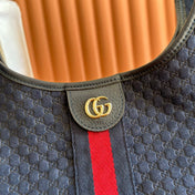 GUCCI 25S GIGLIO LARGE TOTE BAG 60 CM IN CHARCOAL GRAY CANVAS