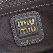 MIUMIU 26S BEAU CANVAS BAG 28 IN MULTICOLOR WOOL AND BROWN CALFSKIN