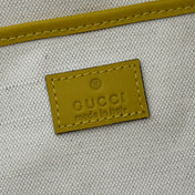 GUCCI 26S SHOULDER BAG 38 IN YELLOW EMBOSSED SUEDE