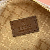 GUCCI 26S SHOULDER BAG 19 IN WARM BEIGE AND BROWN CANVAS