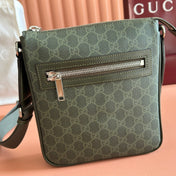 GUCCI 26S SUPREME MESSENGER BAG 23 IN MOSS GREEN CANVAS