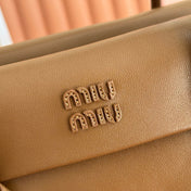 MIUMIU 26S SOLITAIRE BAG 28 IN DARK BROWN CALFSKIN GOLD HARDWARE