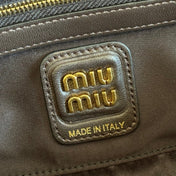 MIUMIU 26S BEAU TOP HANDLE BAG 28 IN BLACK CALFSKIN GOLD HARDWARE