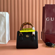 GUCCI 26S DIANA TOTE BAG 21 IN BLACK CALFSKIN