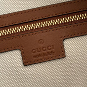 GUCCI 26S SHOULDER BAG 40 IN BROWN EMBOSSED SUEDE