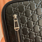 GUCCI 26S CROSSBODY BAG 28 IN BLACK EMBOSSED CALFSKIN