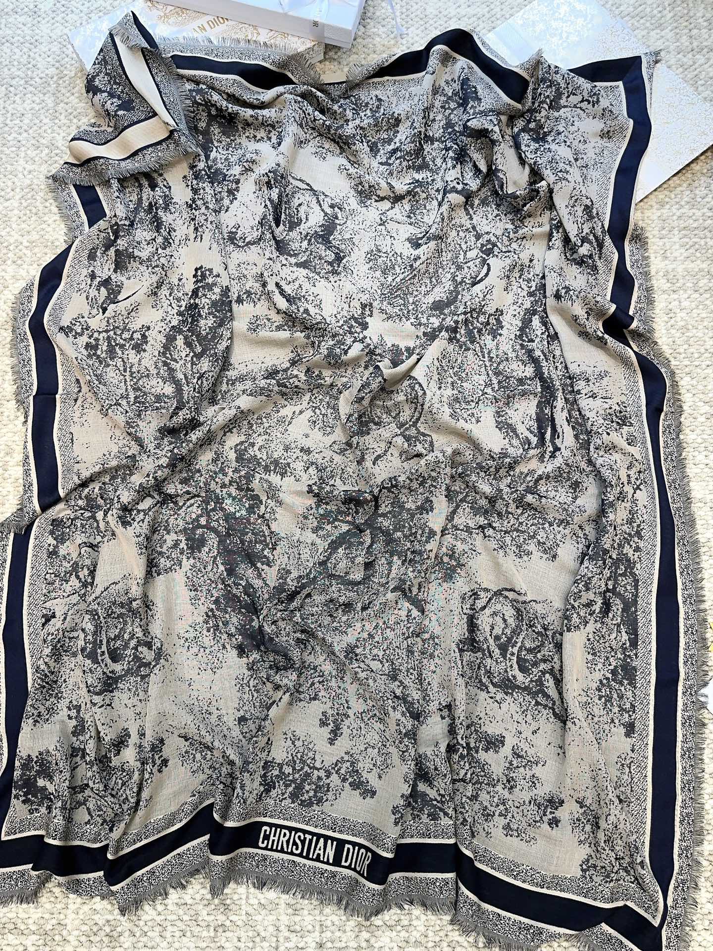 DIOR 26S SCARF 140 IN CASHMERE AND SILK 513542