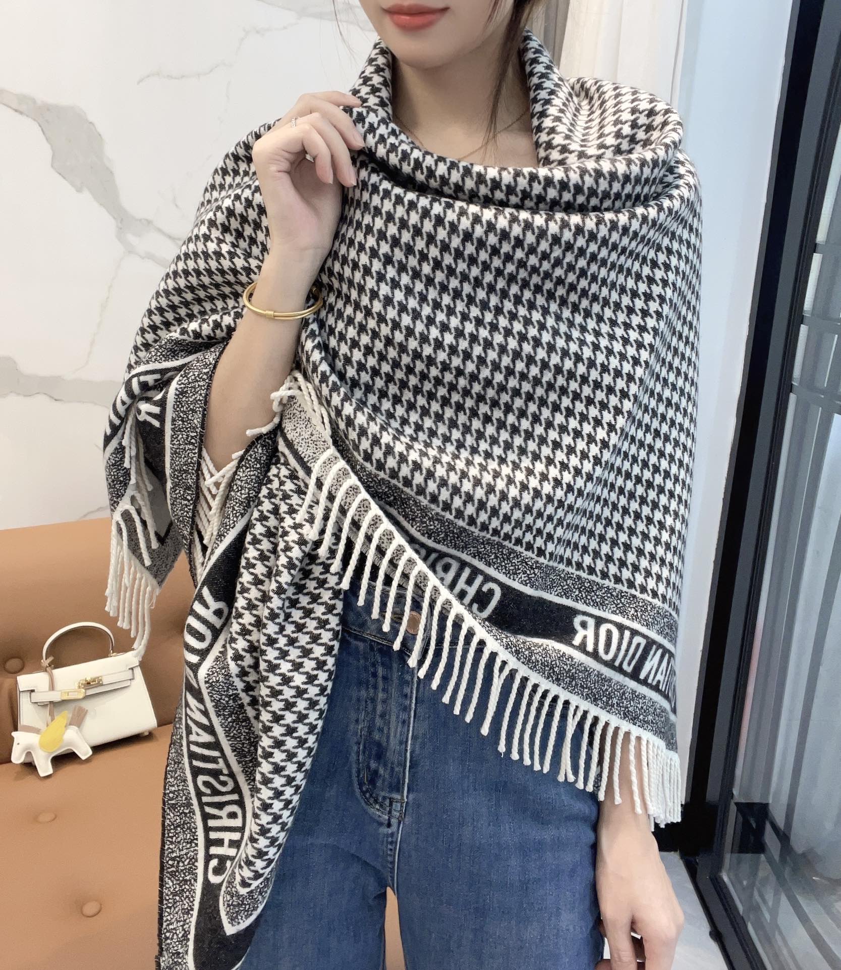 DIOR 26S SCARF 140 IN WOOL AND CASHMERE 509311