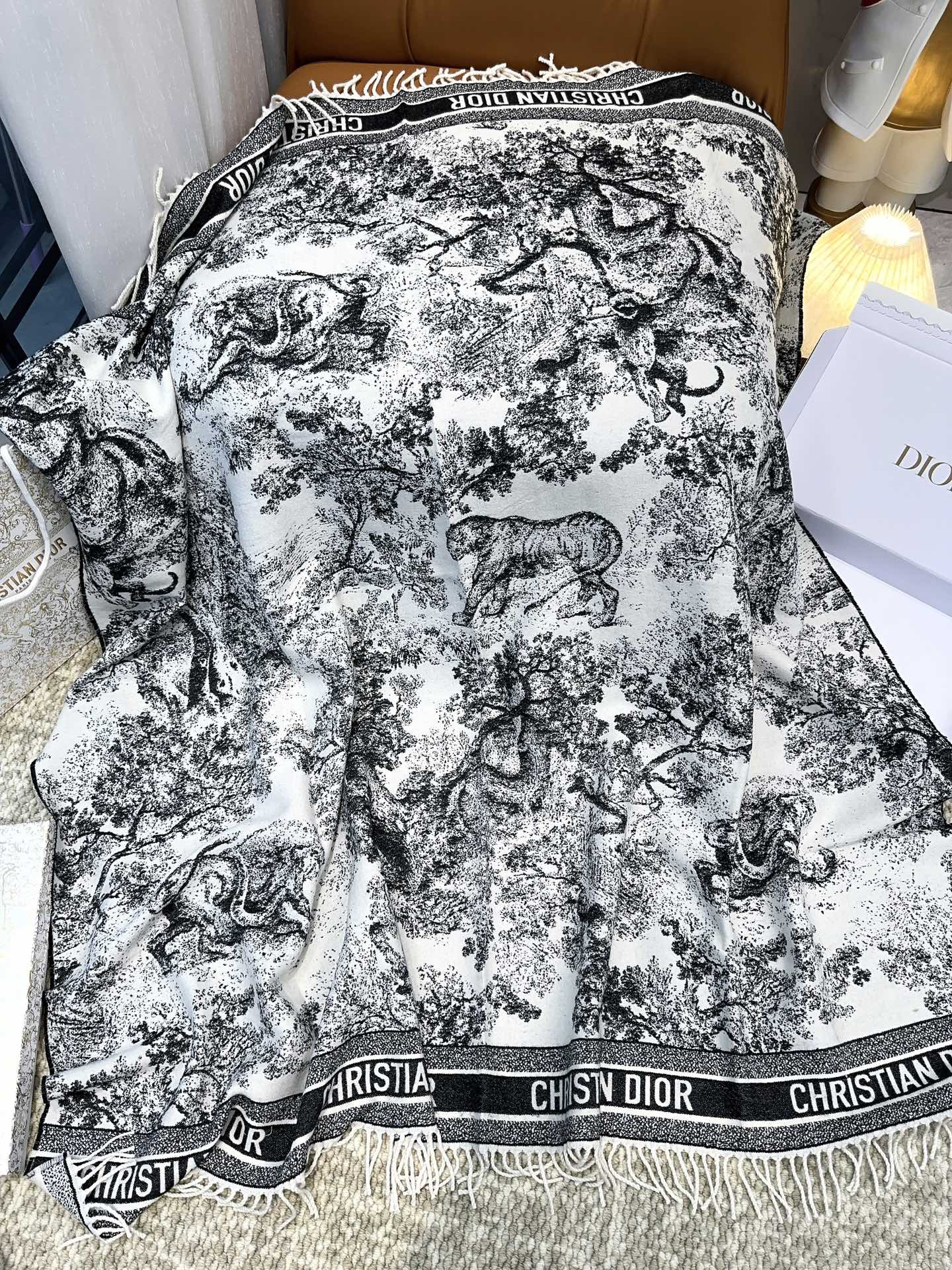 DIOR 26S SCARF 140 IN WOOL AND CASHMERE 509310