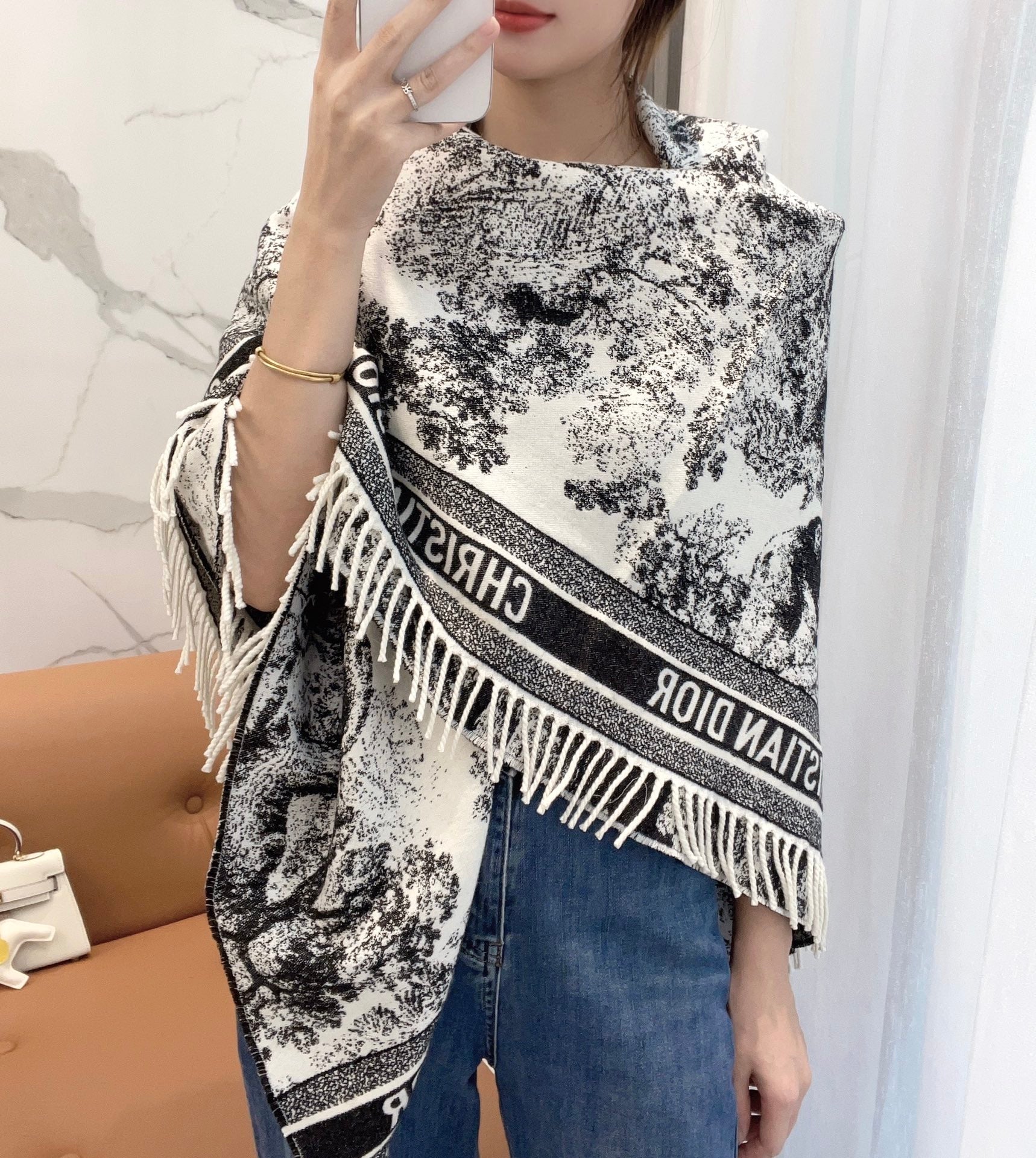 DIOR 26S SCARF 140 IN WOOL AND CASHMERE 509310