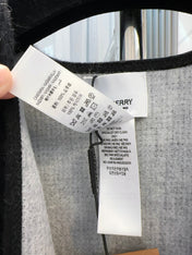 REVERSIBLE CHECK CASHMERE CAPE BLACK AND LIGHT GRAY 410135
