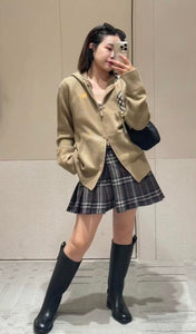 BURBERRY 25S KNITTED ZIP-UP JACKET 082