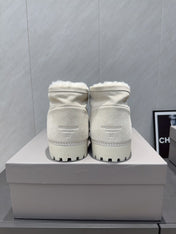 BALENCIAGA 25S LOW ANKLE BOOTS PLATFORM HEEL IN WHITE SUEDE STYLE 1