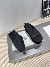 BALENCIAGA 25S AURALEE SLIP-ON 50 MM IN BLACK SUEDE STYLE 4