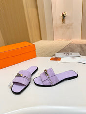 HM 26S GIULIA SANDAL IN LIGHT PURPLE SUEDE AND CALFSKIN SILVER HARDWARE