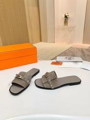 HM 26S GIULIA SANDAL IN GREY SUEDE AND CALFSKIN SILVER HARDWAREC