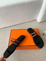 GEORGIA SANDALS BLACK MIX BROWN CALFSKIN