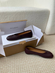 SL TABI BALLERINA FLAT WINE LAMBSKIN