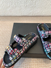 DAD SANDAL IN COLORFUL FABRIC WITH SEQUINS MULE