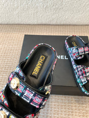 DAD SANDAL IN COLORFUL FABRIC WITH SEQUINS MULE