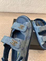 DAD SANDAL IN CLASSIC BLUE DENIM FABRIC