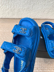 DAD SANDAL IN COBALT BLUE CALFSKIN
