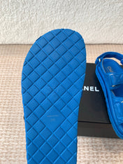 DAD SANDAL IN COBALT BLUE CALFSKIN