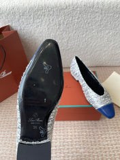 BALLET IN BLUE TWEED MIX LAMBSKIN