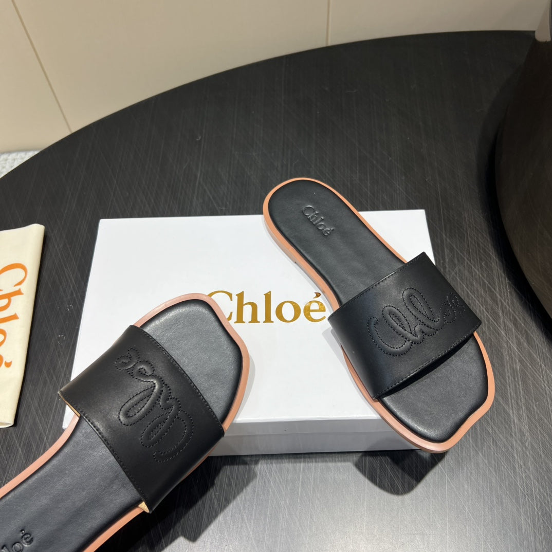 CHLOÉ 26S SANDALS IN BLACK CALFSKIN STYLE 1